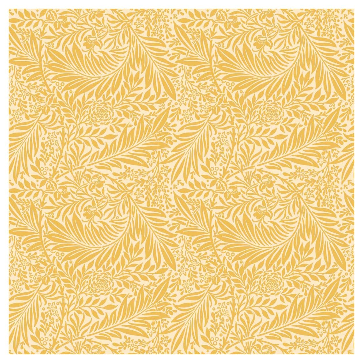 TheFabricTrade 100% Cotton Fabric Digital Printed Material William Morris Larkspur Ochre Classic Design - Ideal for Arts & Crafts, Sewing, Quilting - 3 Metre (300cm x 140cm)