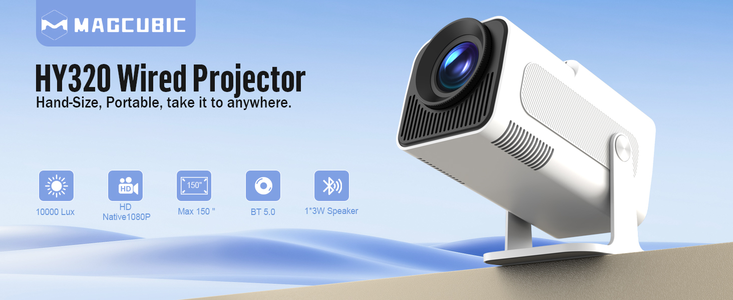 MAGCUBIC HY320 ULTRA HD プロジェクター本体 Magcubic HY320 4K Mini Projector – 1080P Home Theater