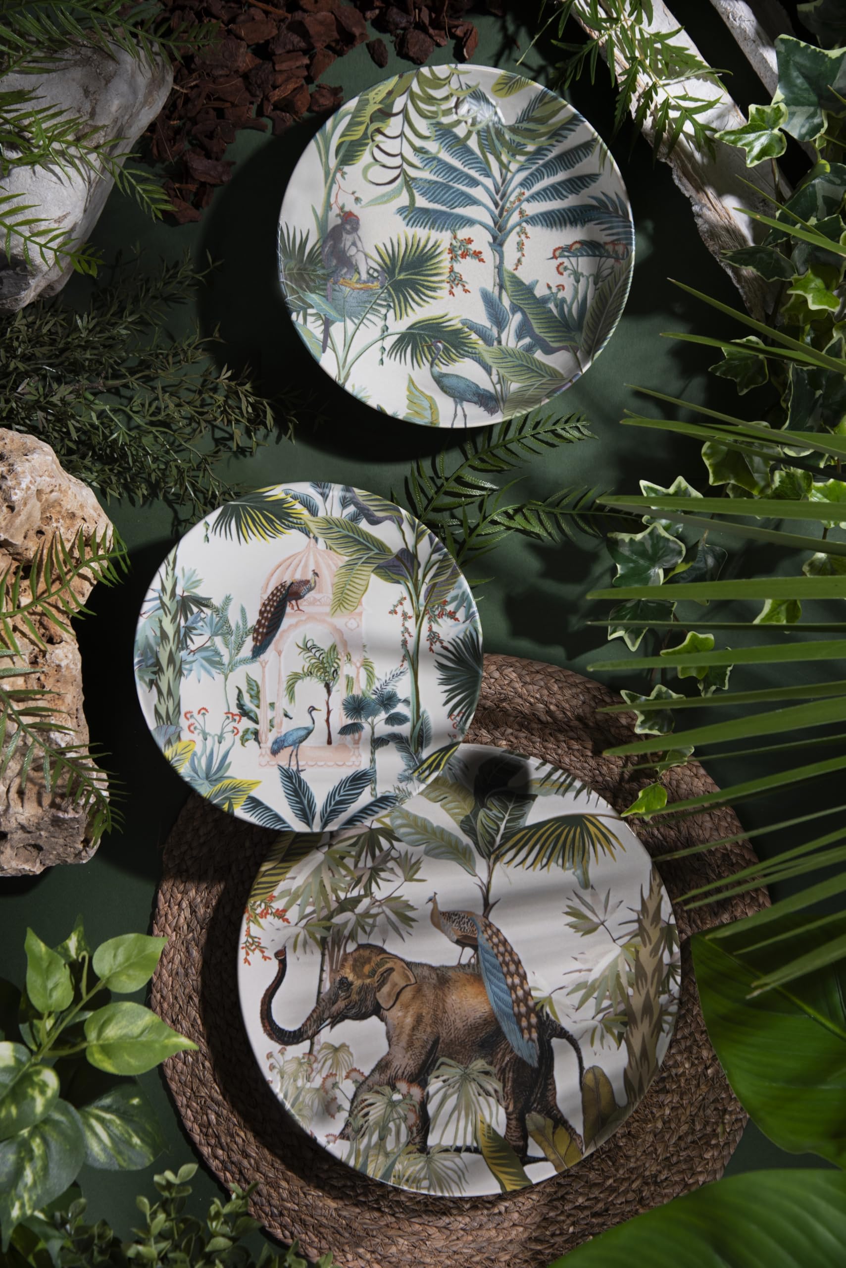 Excelsa Kabir Servizio Piatti 12 Pezzi, Ceramica, Set 4 Persone, Multicolore