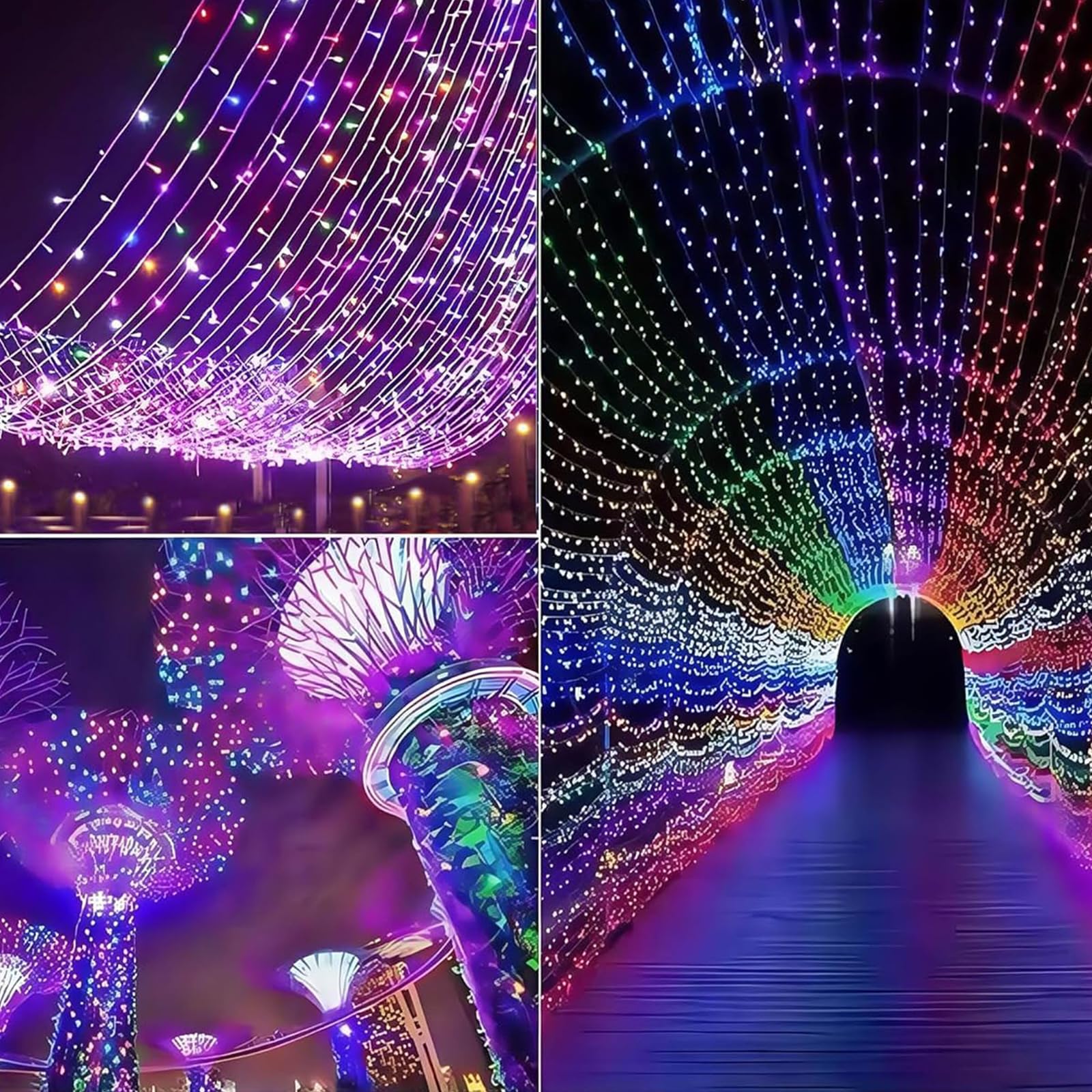 Girlanda świetlna, 100 m, 1000LED do wnętrz, 8 trybów oświetlenia, IP65, wodoodporna, na zewnątrz i wewnątrz, na Boże Narodzenie, do ogrodu, na wesele, imprezę, różowa