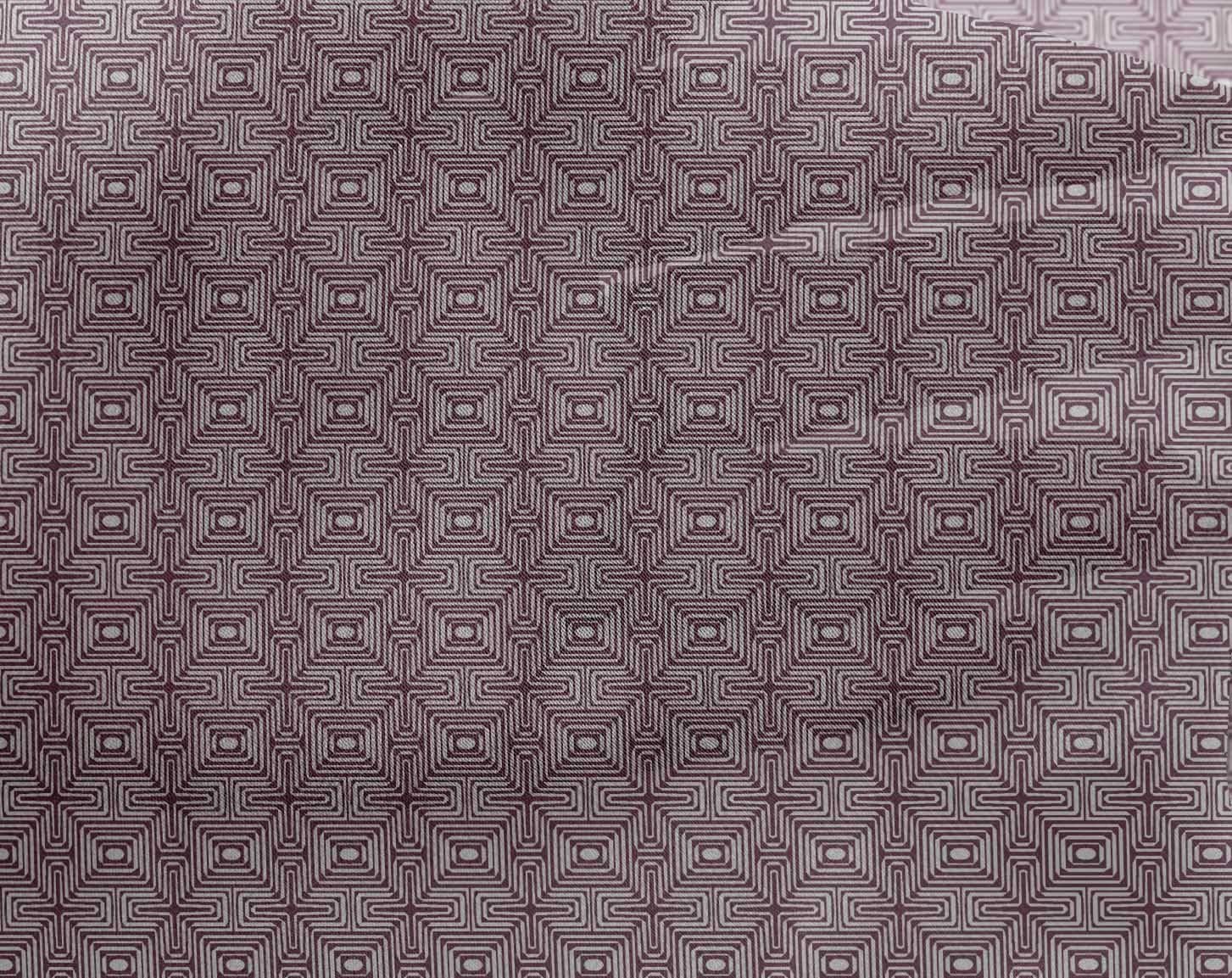 oneOone Georgette Viscose Fabric Greek Key Geometric Print Fabric by Yard 42 Inch Wide