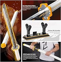 Vista 4 de TOY PLAYER Juego de construcción de espada de demonio, espada de Agatsuma Zenitsu con vaina y soporte - Compatible con conjuntos de Lego