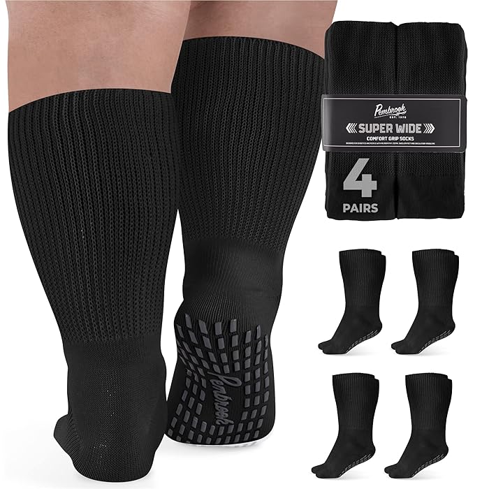 Buy Extra Wide Socks for Swollen Feet 4 Pair Bariatric Socks for