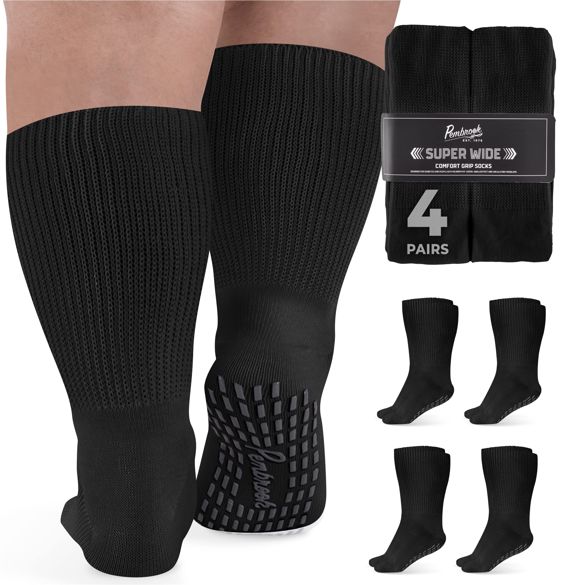 Buy Extra Wide Socks for Swollen Feet 4 Pair Bariatric Socks for