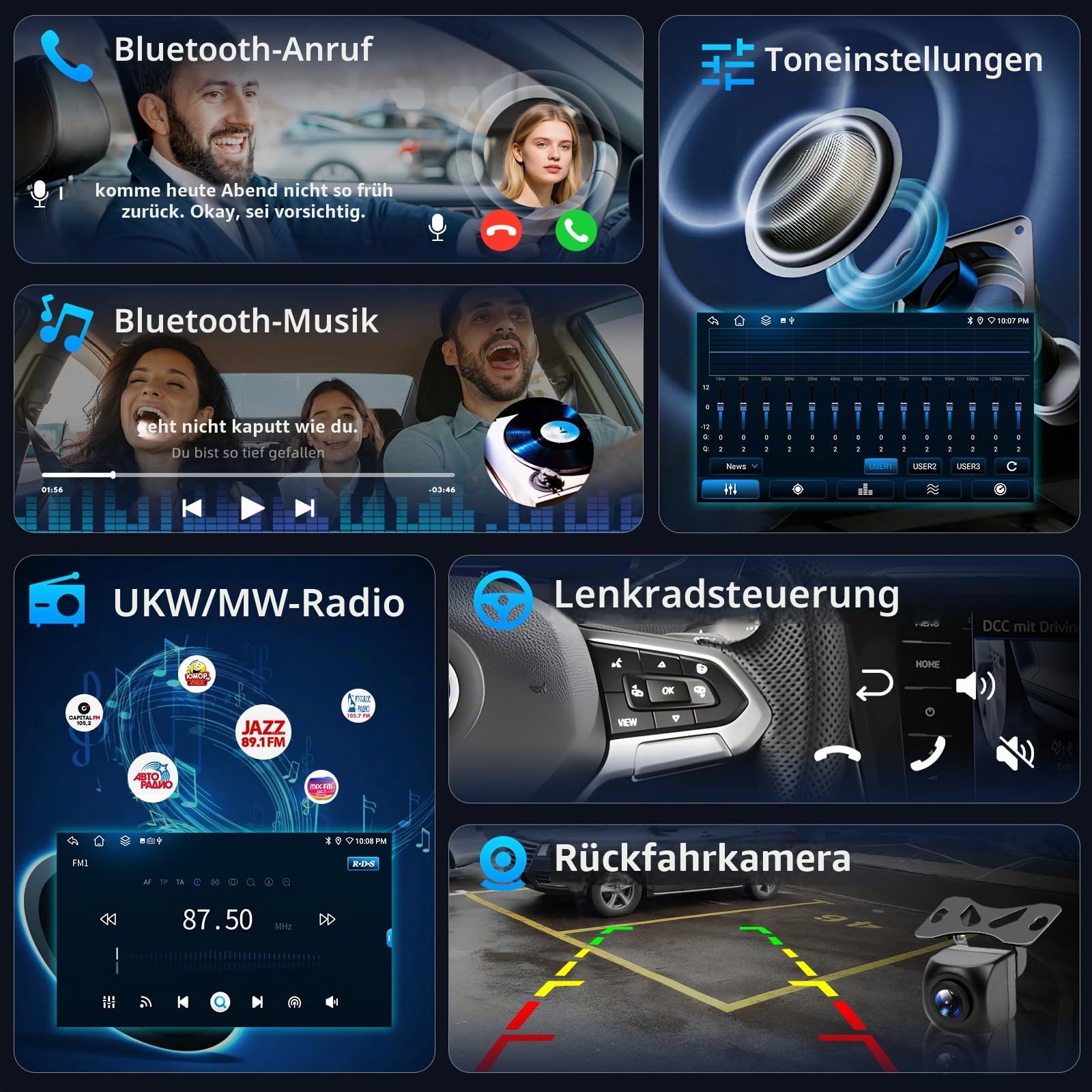 ESSGOO True 4+64G Android15 Autoradio mit Wireless Carplay und Android Auto
