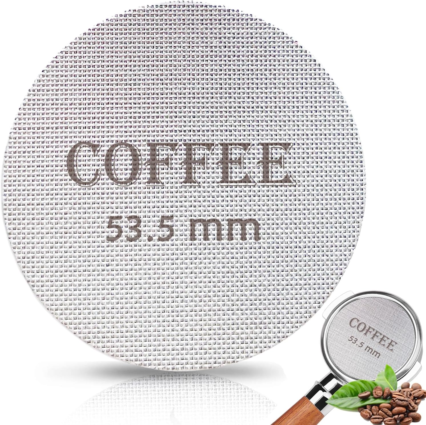 Puck Screen 53.5mm Reusable Puck Screen for Espresso Portafilter, 1.7mm Thickness 150μm 316 Stainless Steel Screen Filter Basket Compatible with Espresso Machine