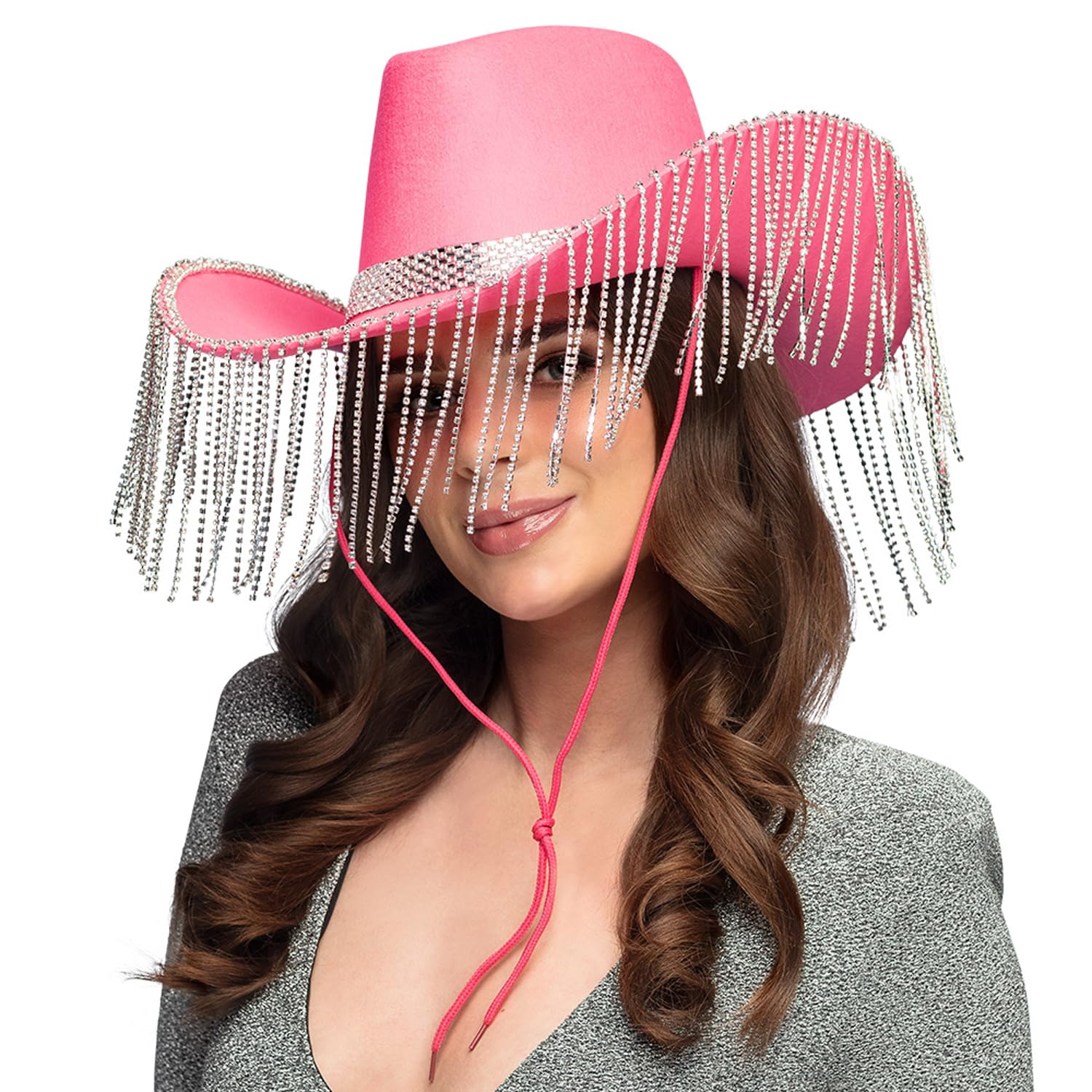 Boland - Cowboy Hat Showgirl Hat for Fancy Dress Costumes, Carnival, Theme Party and JGA Pink