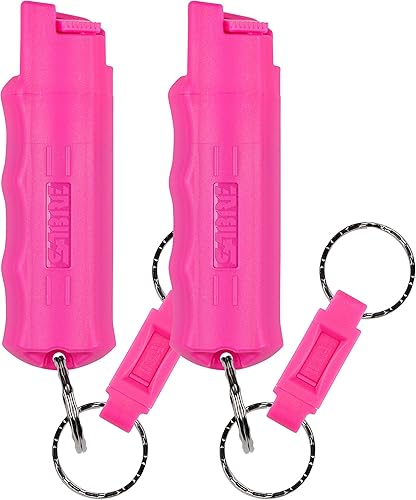 Miniatura 8 de SABRE - Llavero rosa de gas pimienta para mujeres con liberación rápida para un fácil acceso máxima fuerza policial hendidura dactilar para mayor