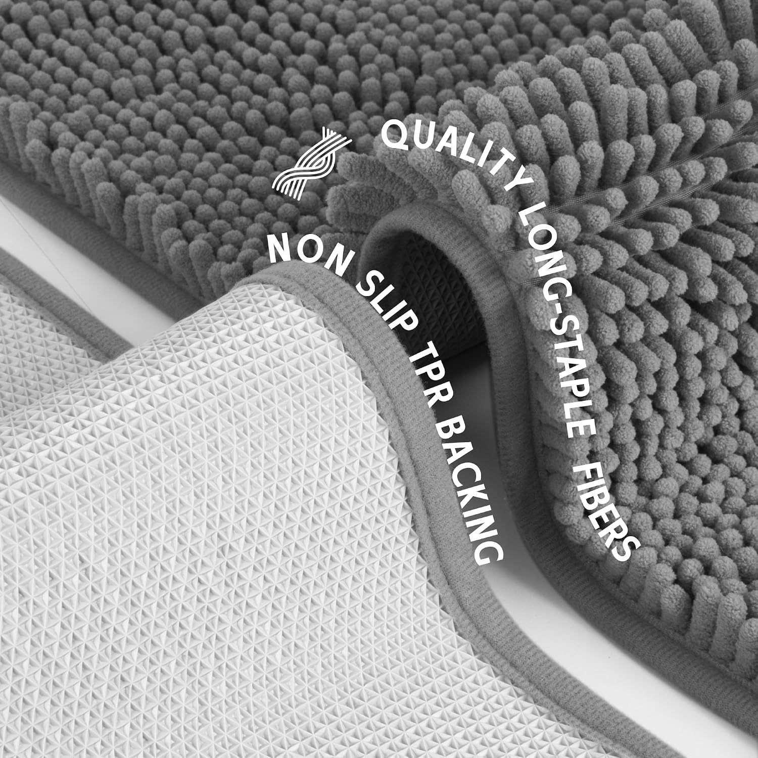 Amyracel Bathroom Rug Mat 36x60, Thick Soft Quick Dry Absorbent Chenille Bath Rug, Rubber Back Non Slip Machine Washable Bath Mat for Bathroom Shower Tub Floor