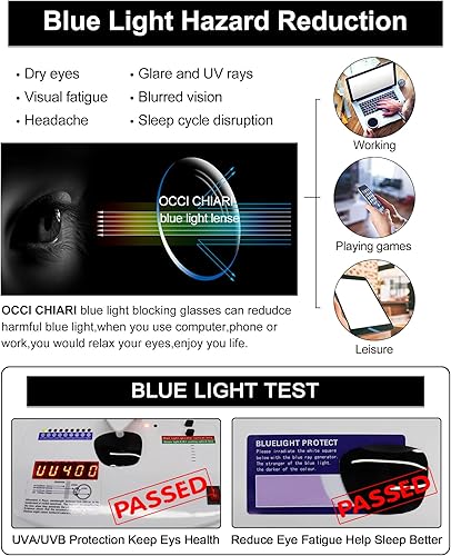 Miniatura 3 de OCCI CHIARI Lectura de sol Womems de gran tamaño con bloqueo de luz azul Lectores de sol al aire libre UV400 1.0 1.5 2.0 2.5 3.0 3.5