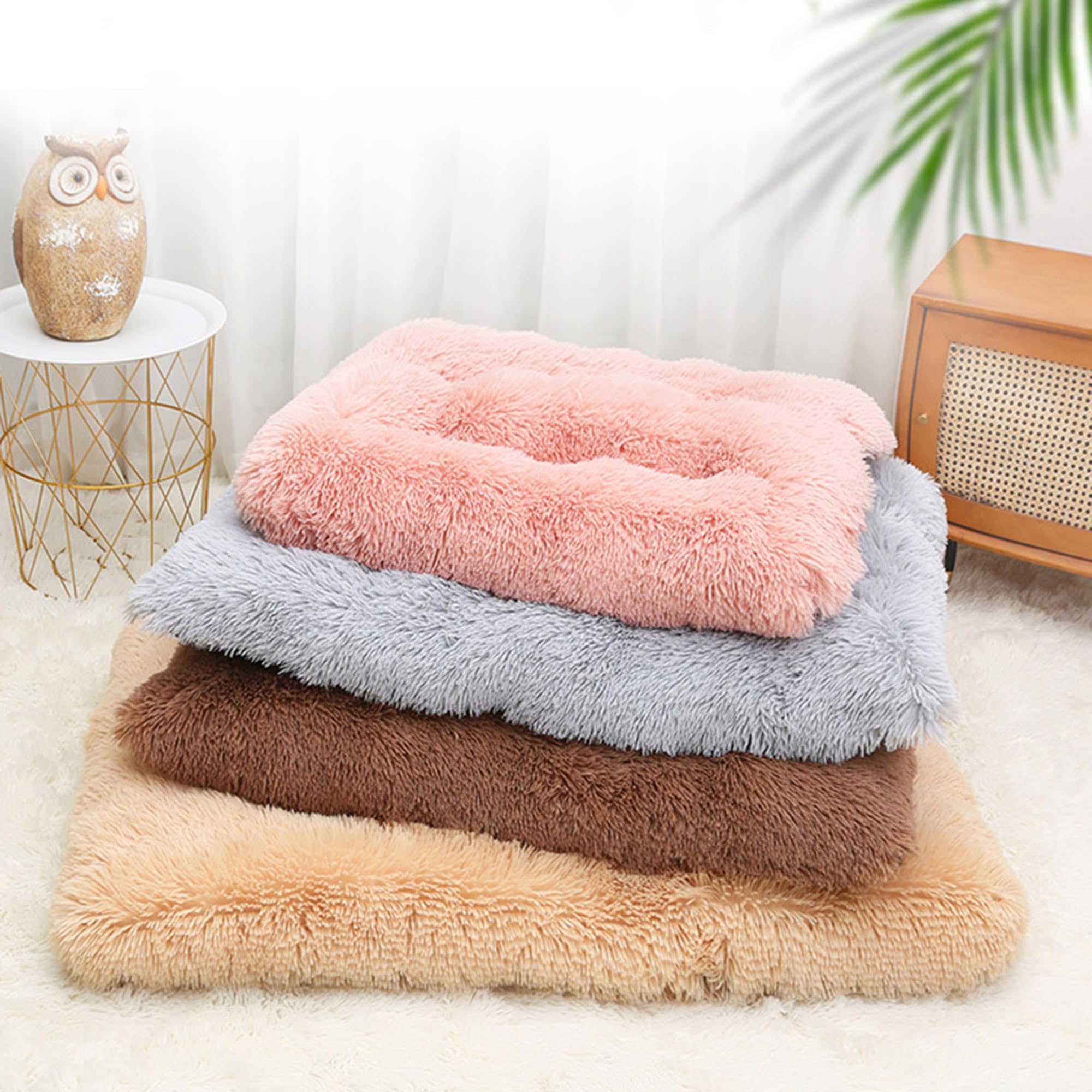 Grand tapis de cage pour chien et chat de petite et moyenne taille, coussin anti-anxiété pour chien et chat de petite et moyenne taille, 110 x 75 x 10 cm, noir