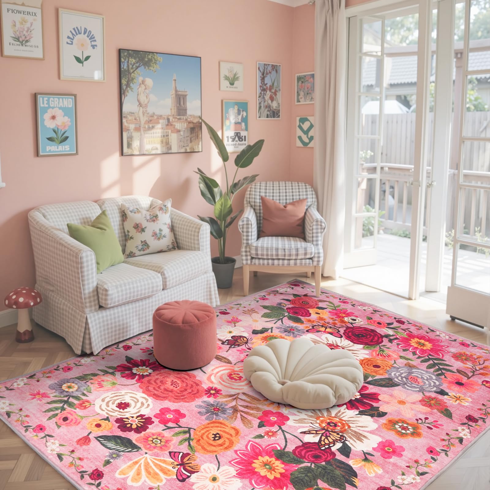 Babovid Pink Garden 4x6 Rug