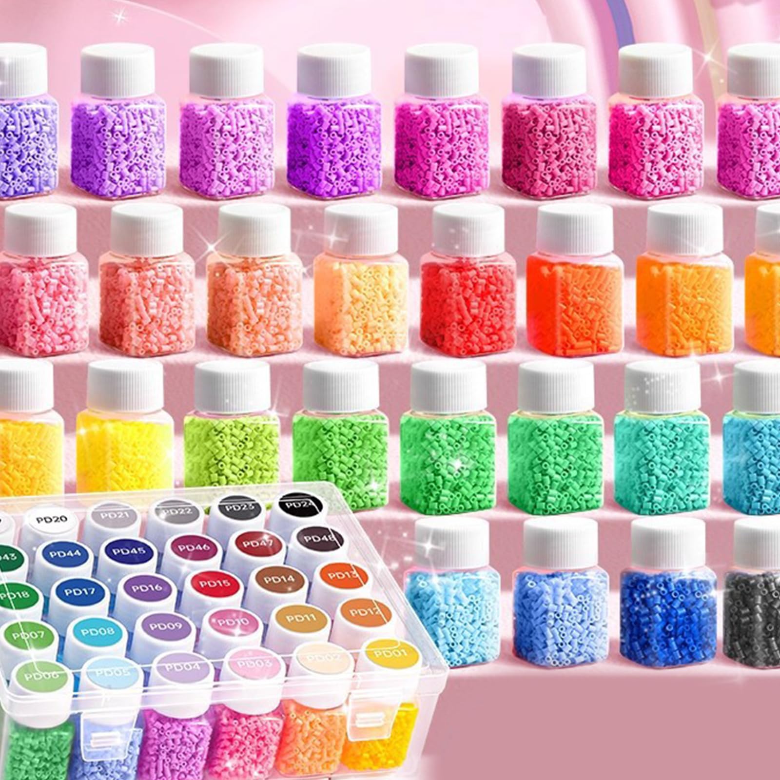 Set perline plastica multicolore per appassionati artigianato, crea un set perline educative per la casa con motivi unici