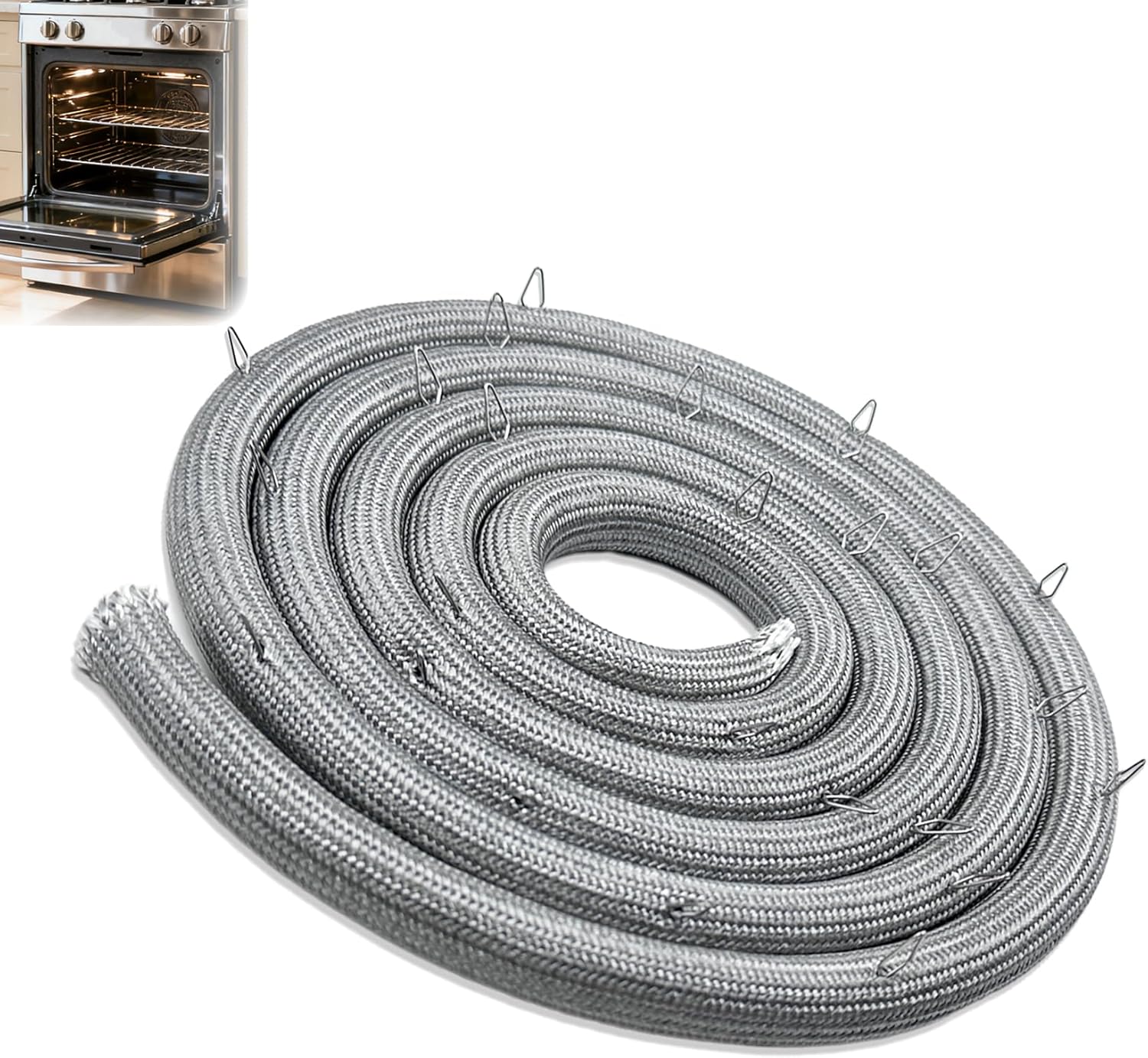 Upgraded WB04T10050 Range Oven Stove Door Gasket Seal (25 Mounting Clips), Compatible with Some GE Ranges or Ovens, Replace 1166413 AP3860395 PS1019820 EAP1019820 AH1019820 EA1019820