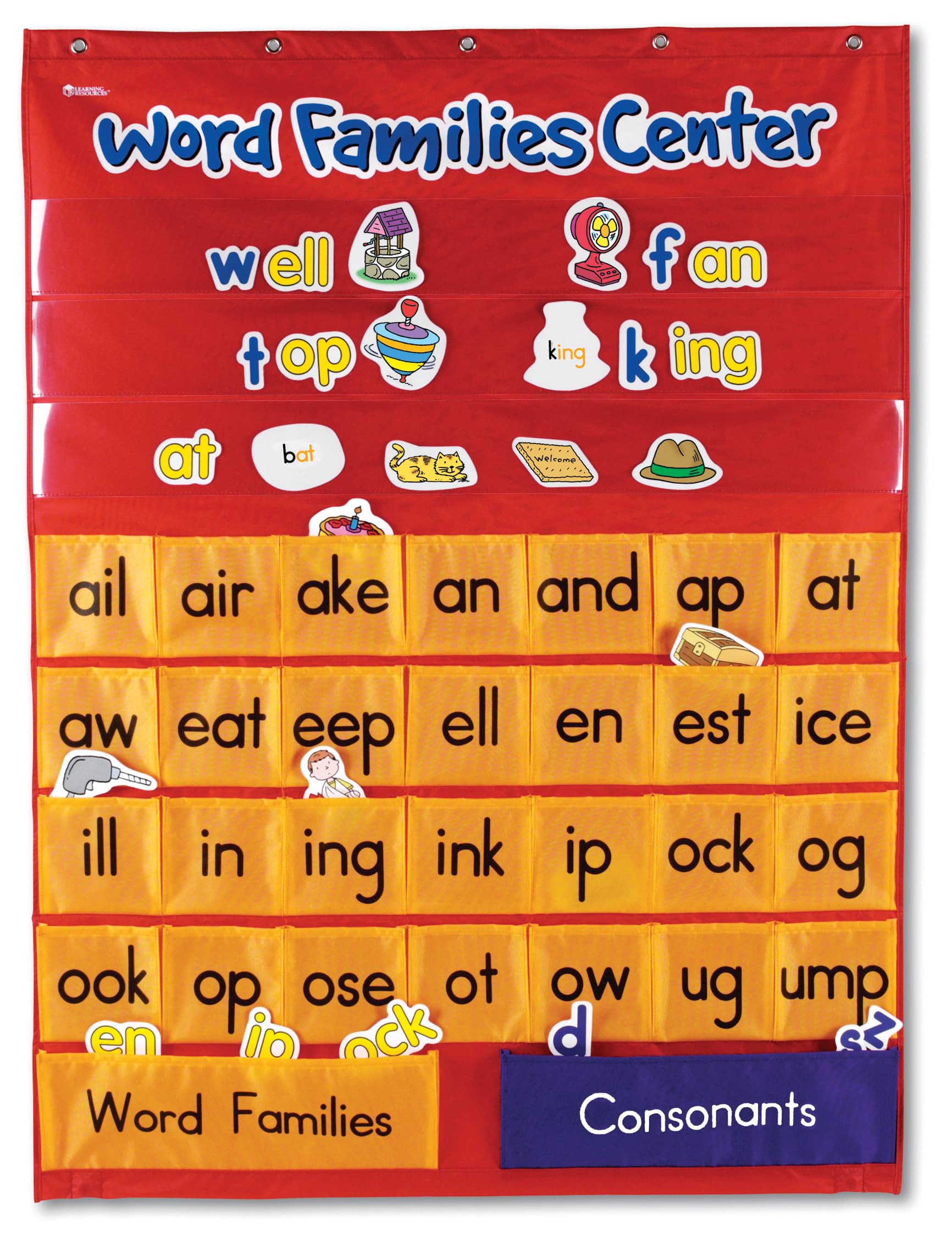 Learning Resources Word Families Center Pocket Chart, ABC, Phonics Chart, Measures 28"W x 37.5"H, Ages 6+