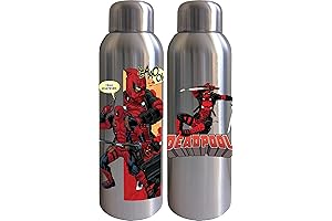 Bioworld Deadpool UV 22oz Stainless Steel Water Bottle, Silver