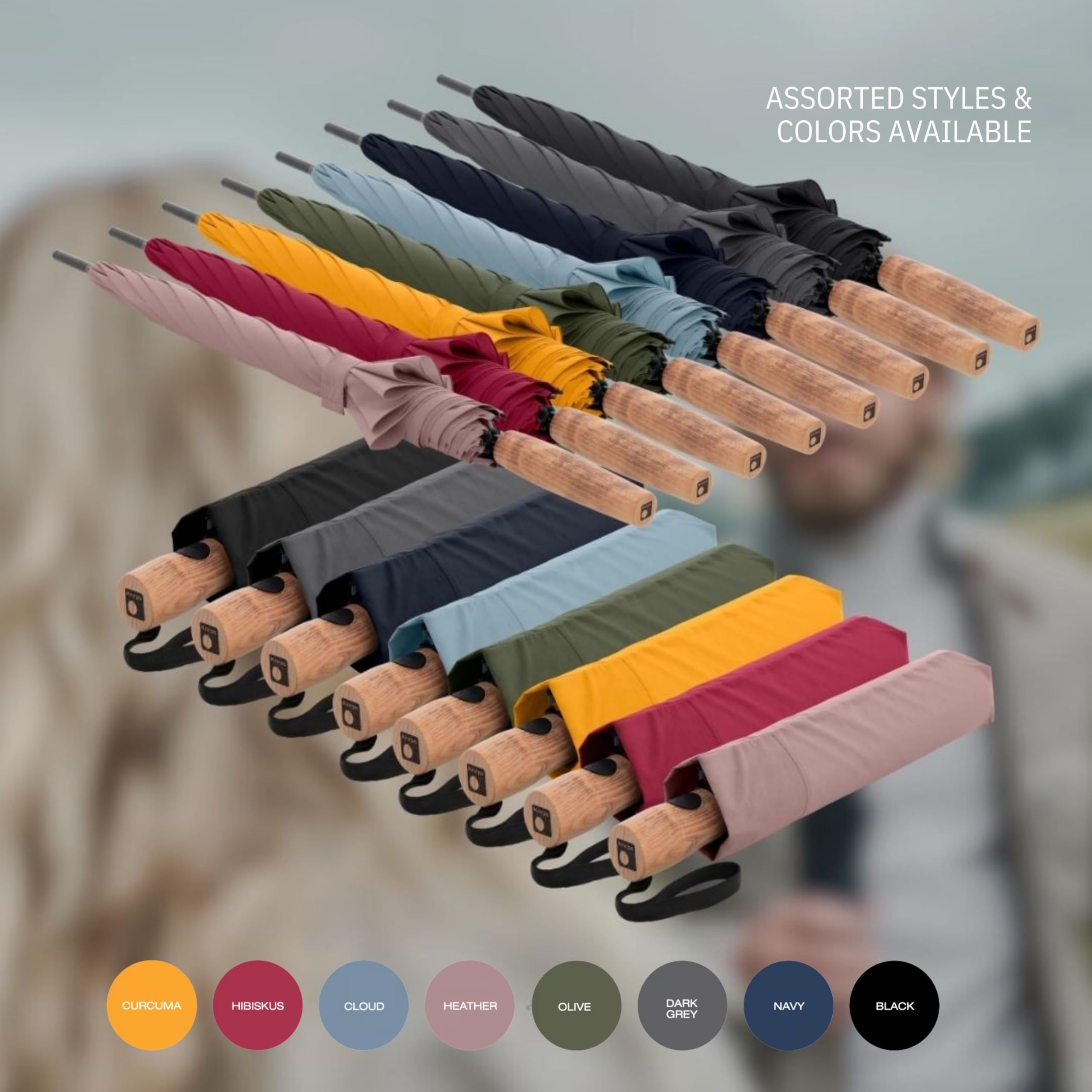 Knirps Timber, Stick Automatic in verschiedenen Farben