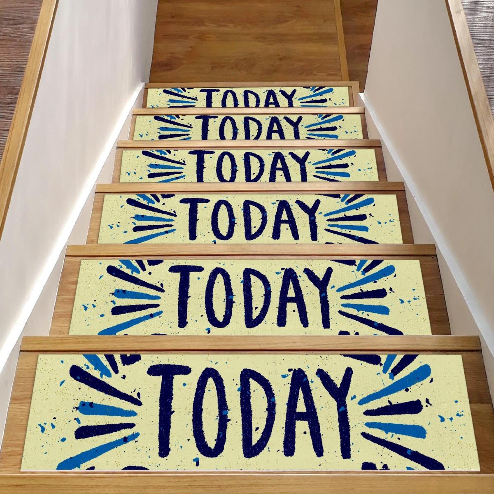 Alfombras para escaleras de poliéster con letras inspiradoras para interiores