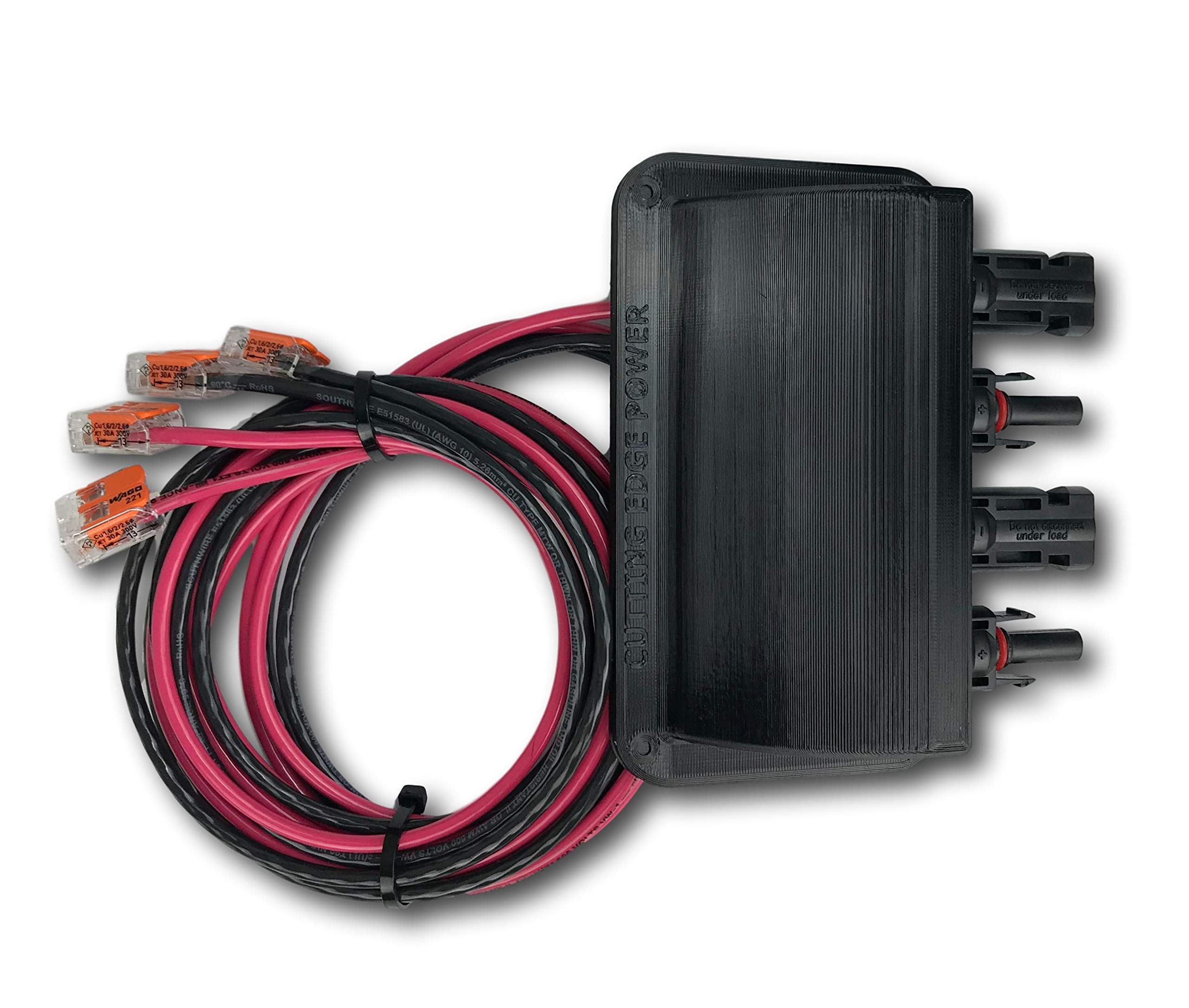 Cutting Edge Power Solar Panel Weatherproof Cable Wire Entry Housing, w