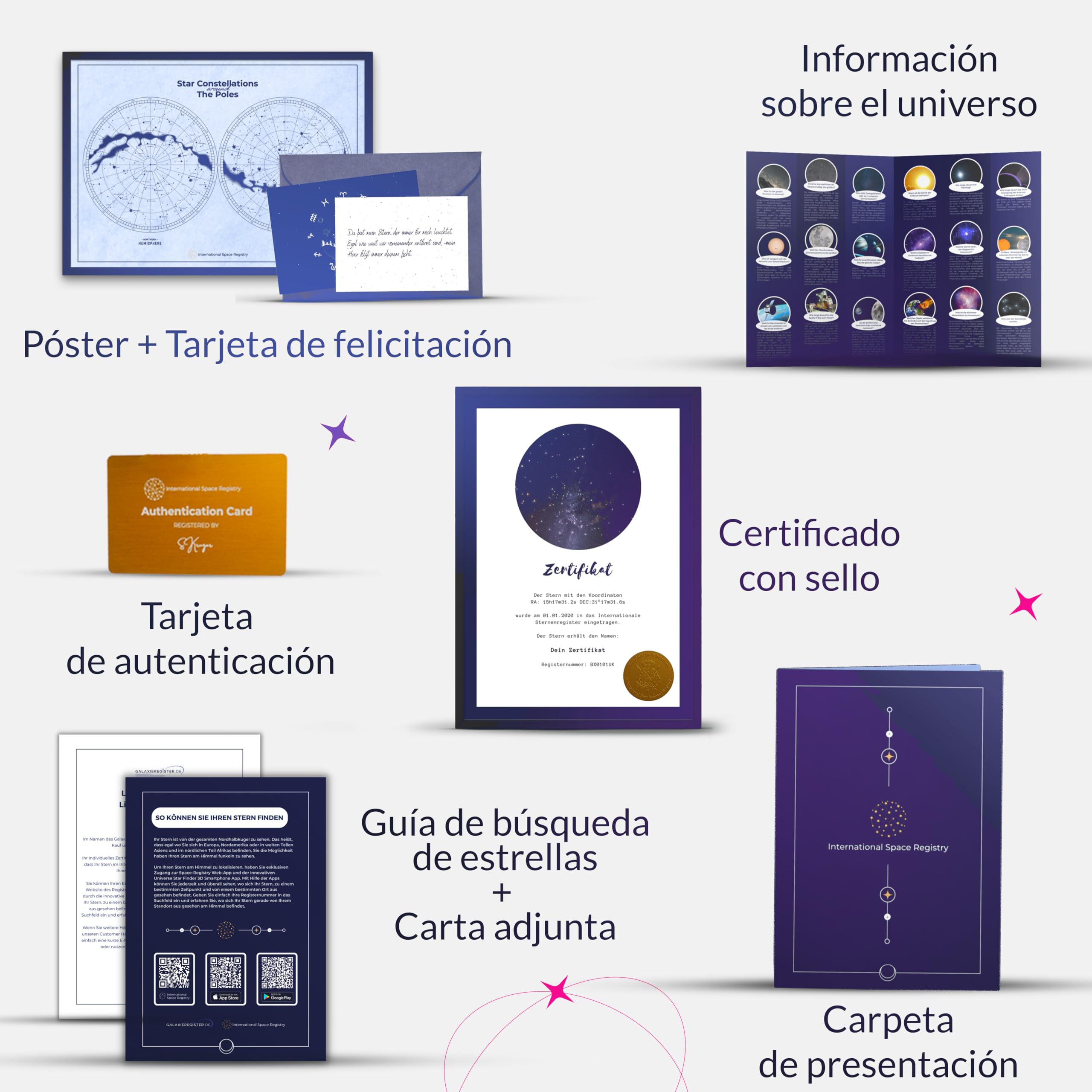Regala una estrella con nombre - Compra una estrella - Estrella visible garantizada - International Space Registry (estrella luminosa)