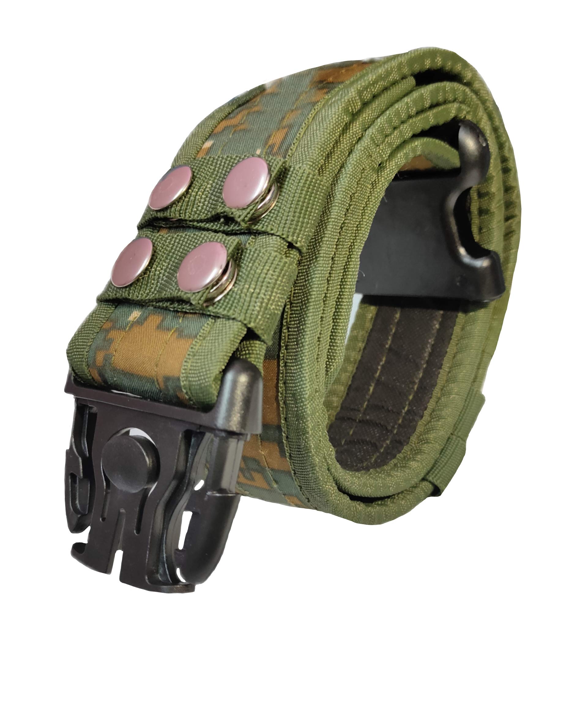 KT - Men's Tactical Belt Military/Army Style Webbing Belts with Buckle Style Combat Quick Release Tactical Fashion Canvas Waistband Outdoor.