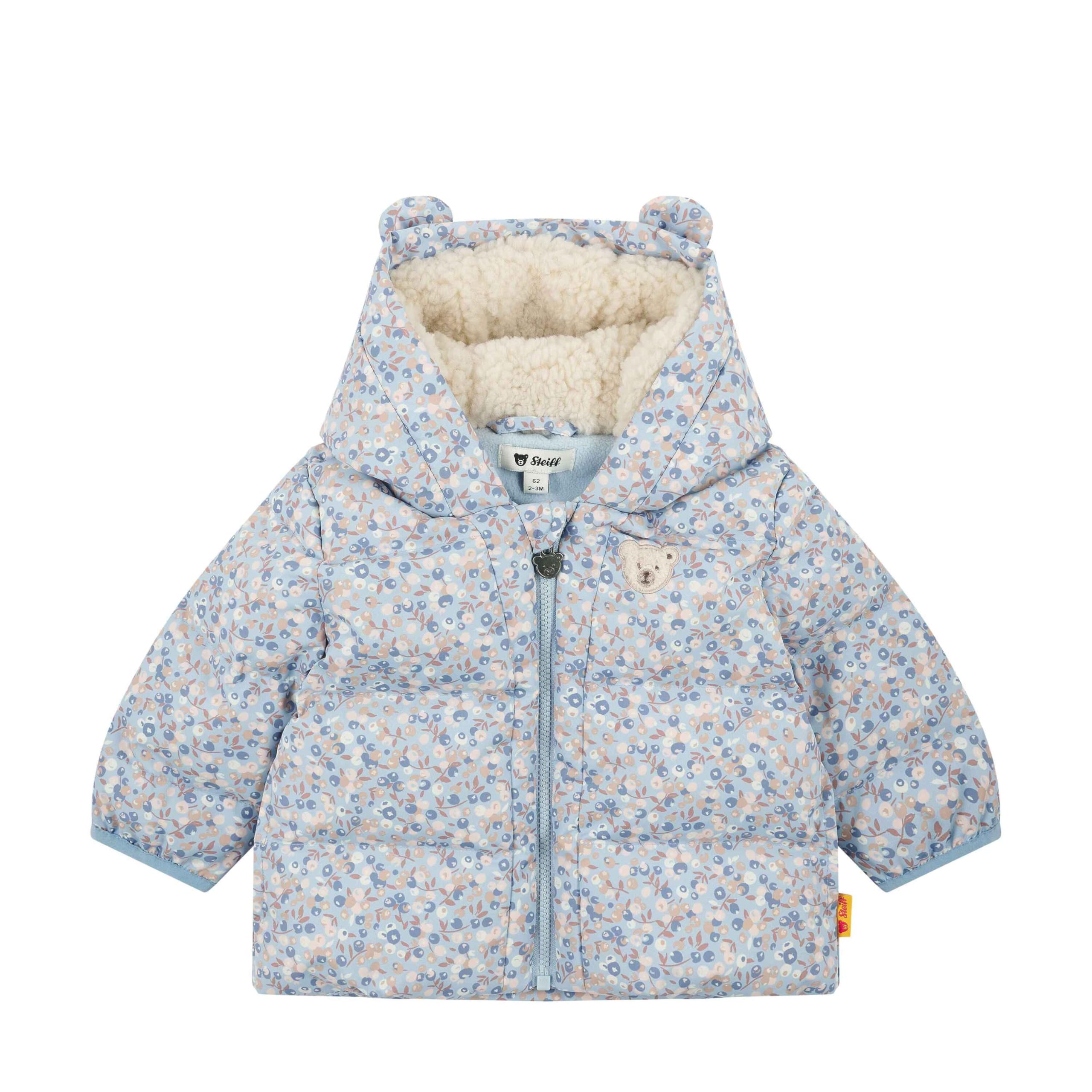 Steiff Kurtka EU rozmiar 80 kaszmirowa, kurtka outdoorowa, kurtka zimowa dla dzieci, ciepła i wygodna, można prać w pralce, Cashmere Blue, 80