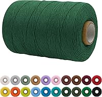 Vista 109 de JeogYong Cordón de macramé de un solo hilo 1mm x 426 yardas (1279 pies) Cuerda de algodón suave Hilo de macramé de 1 mm, suministros de macramé