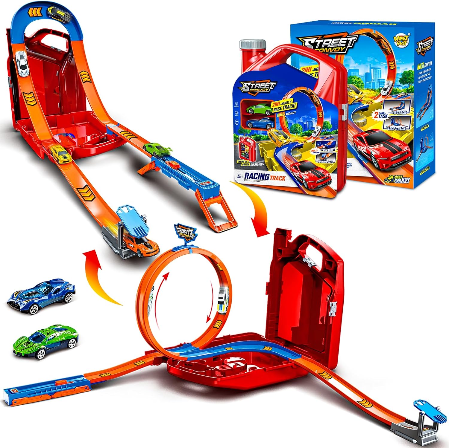 Race Track Toy Car Set with Race Cars,2 in Car Martinique Ubuy