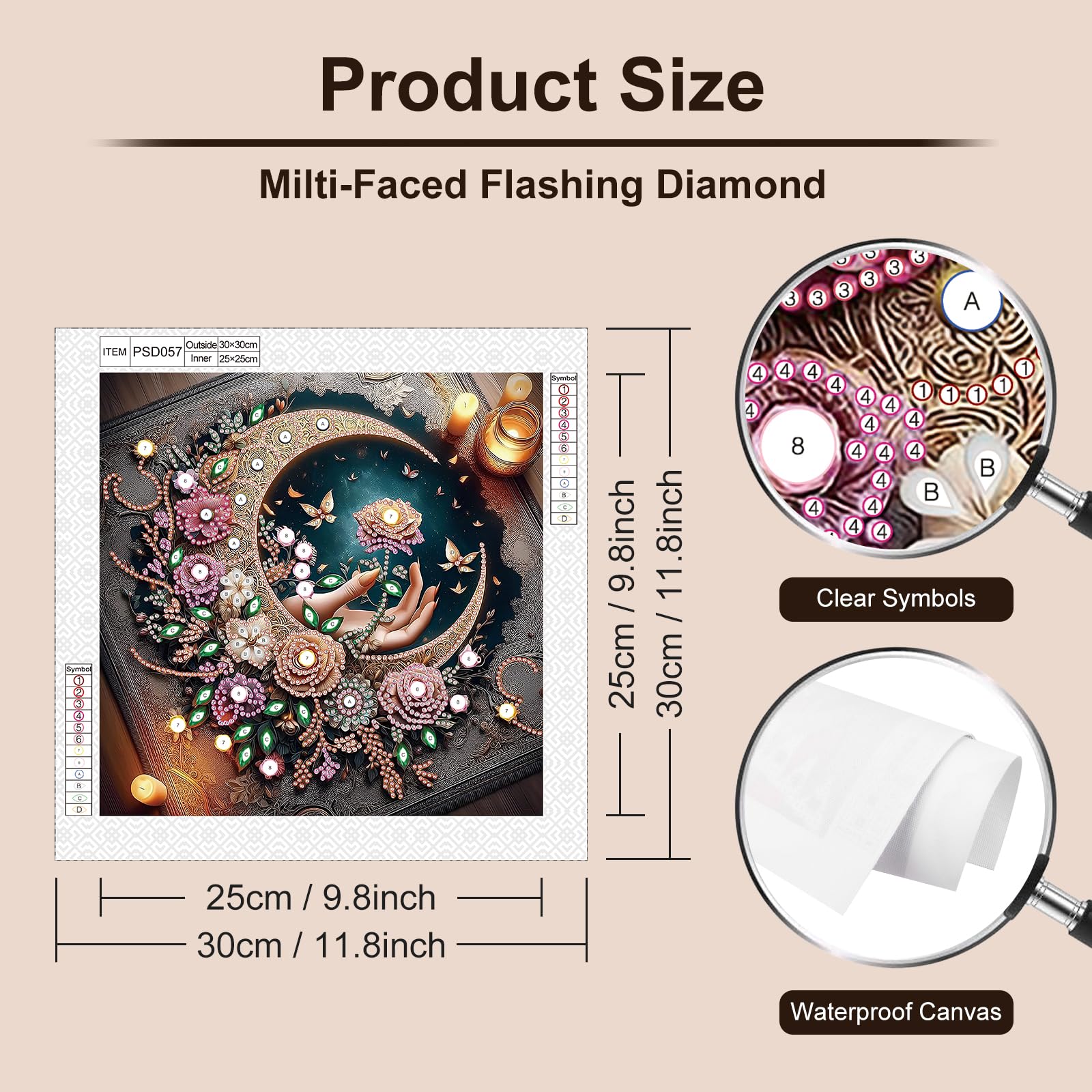 Kit Peinture Diamant 5D « Tigre Fleuri » – Toile 30x40 Cm – Diamants Ronds – Loisir Créatif Adulte Anti-stress