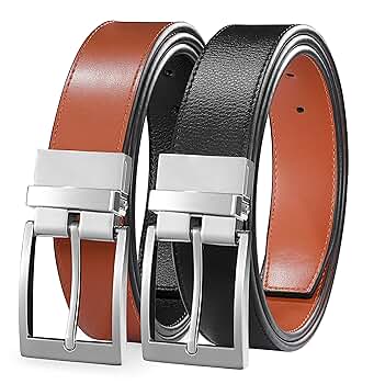 Amazon.com: MILORDE Men's Reversible Leather Belt for Casual