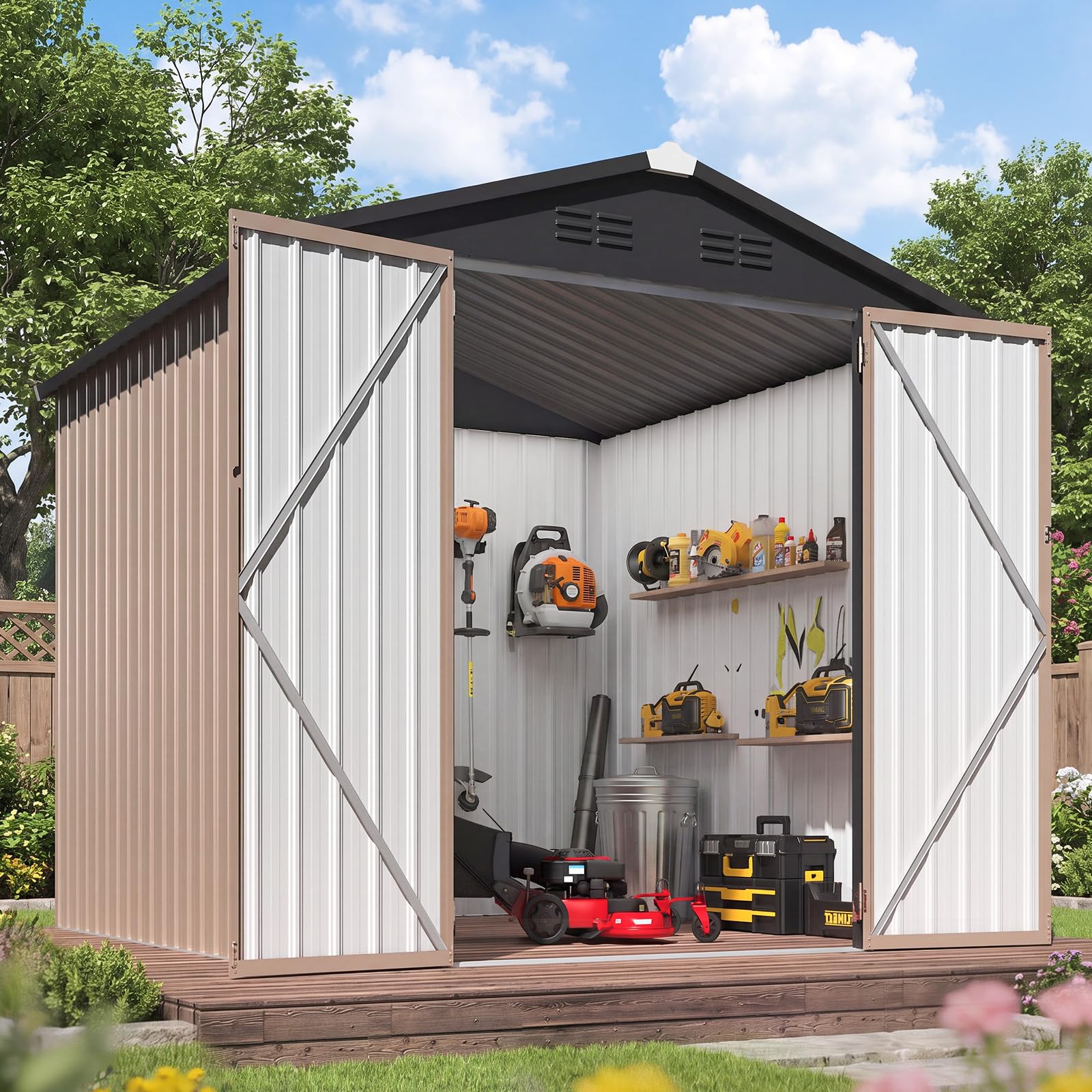 miyo Amazon.com : AECOJOY 6' x 6' Metal Outdoor Storage Shed, Heavy