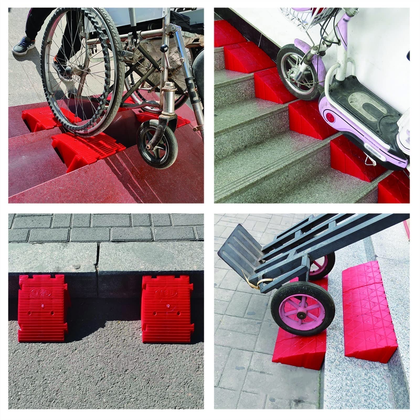 Rampa progowa, rampy przydrożne, podjazdy pod górę, rampy motocyklowe, plastikowe rampy samochodowe, na chodnik, samochód, skuter, rower, motocykl (kolor: 3 szt., rozmiar: 20 * 12