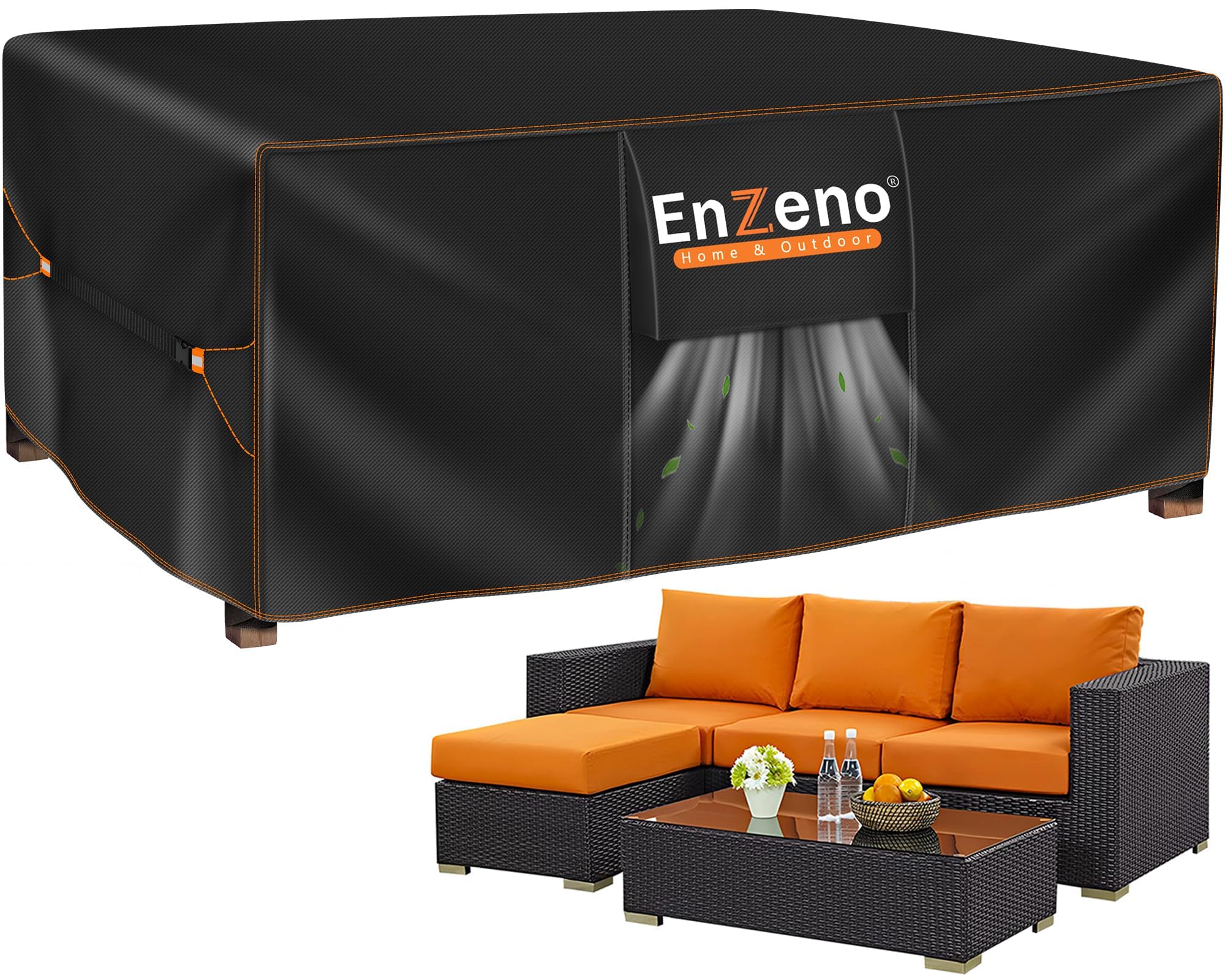 Enzeno Garden Furniture Cover,245x165x90cm Garden Table Cover Waterproof,420D Heavy Duty Oxford Polyester Outdoor Patio Table Covers Windproof,Anti-UV for Chair and Table Patio Set Covers — image 1