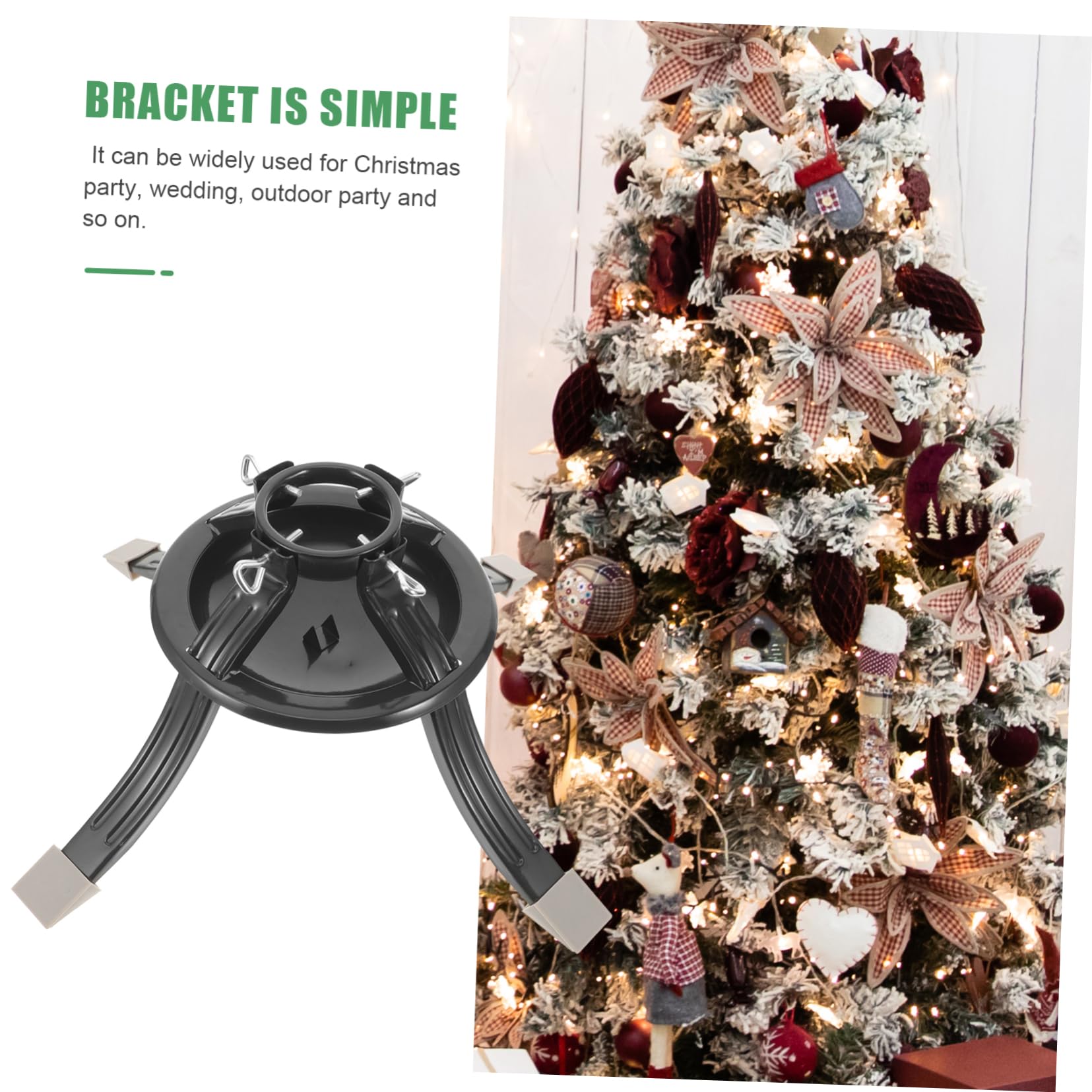 Cabilock Soporte Navideñas para de Redondo para Práctico Navidad Hierro de Árbol Fijar y Ambientación en Árboles Banderas Fiestas Interior del Hogar