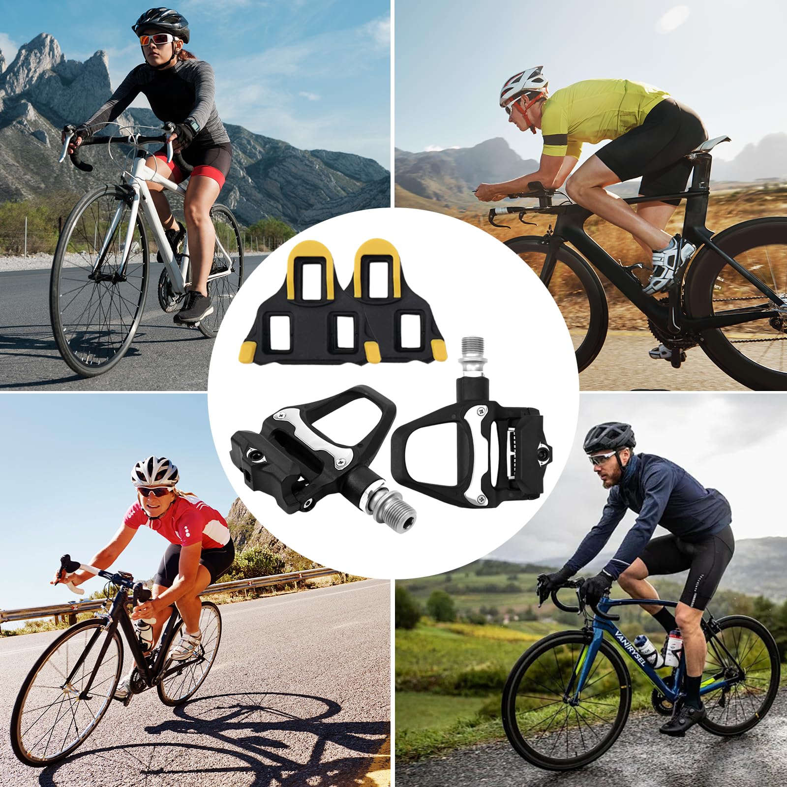 LPZMPZ Fahrradpedale rutschfest Compatibel mit Shimano SPD Sl Rennrad SDP Pedale Ohne klick mit 9/16 Zoll Kugellagern für MTB Gravel SDS Klickpedale Clipless Pedals Rennpedale Bike