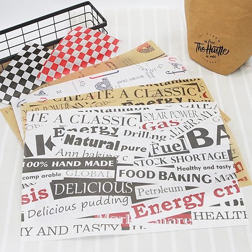 Miniatura 6 de Paquete de 200 bolsas de papel prémium para delicatessen de 12 x 12 pulgadas, resistente al agua y a la grasa, forros a prueba de grasa para barcos