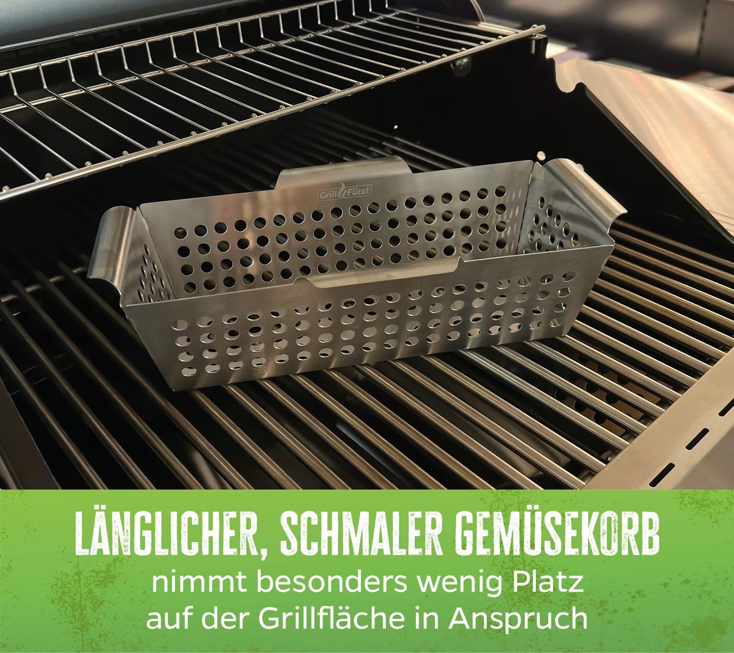 Grill Fürst verdure cesto Acciaio Inox Rettangolare 31 x 16 cm