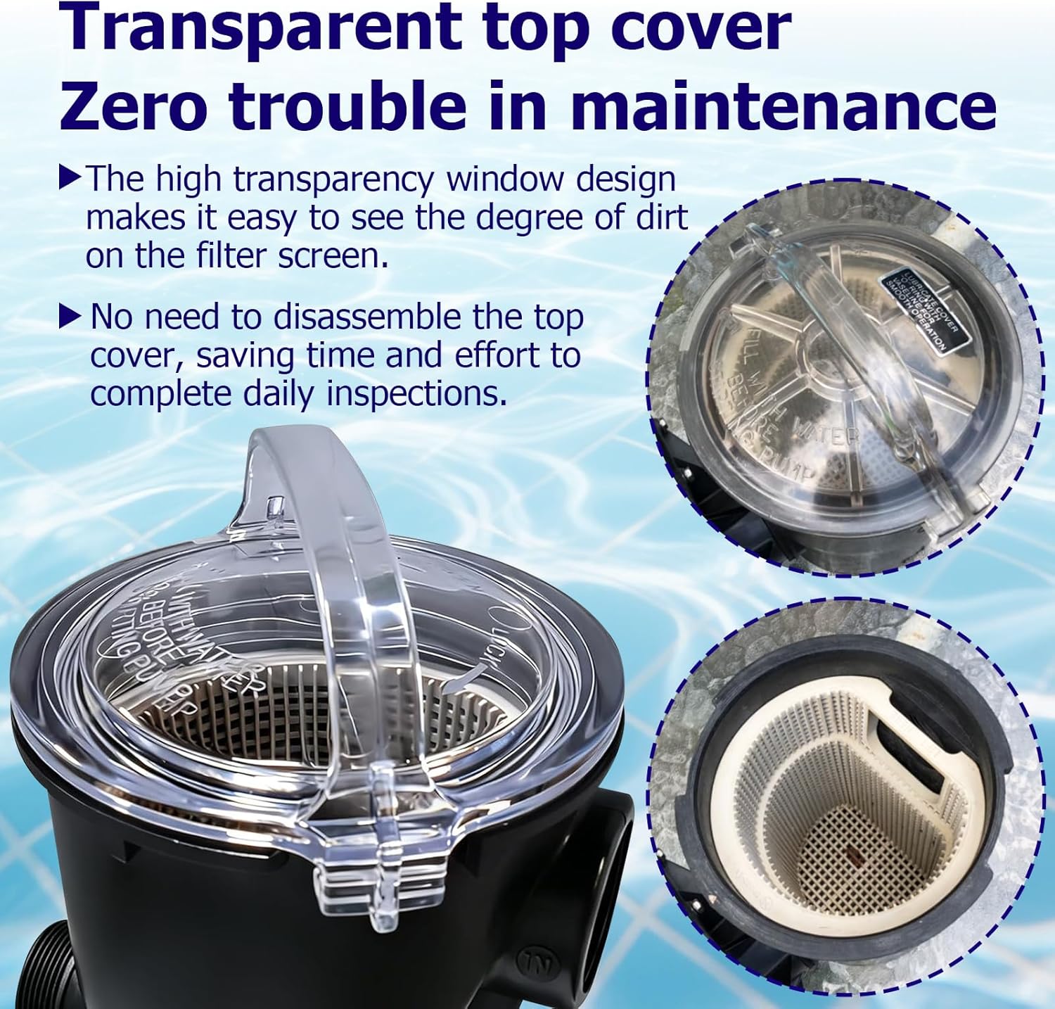 SPX1500CAP Pool Pump Strainer Housing w/Basket, Replacement Hayward Strainer Housing & Basket for Power Flo LX Pool Pumps Strainer Lid