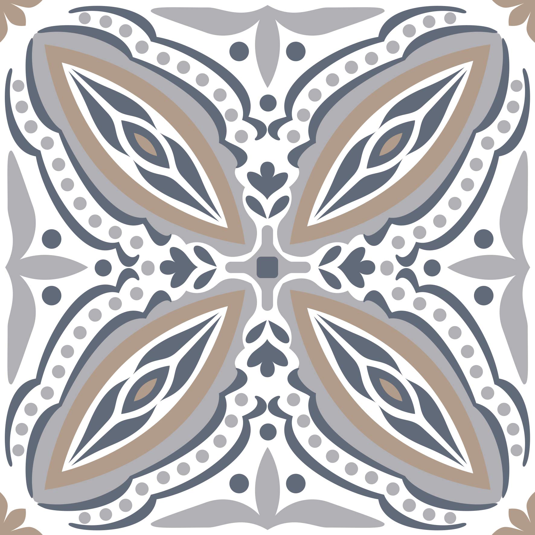 Pack of 10 Tile Stickers - Traditional Modern Art Victorian Moroccan Traditional Style Wall Art Decor transfers self Adhesive Bathroom backsplash Kitchen splashbacks Peel and Stick on Tile (Design 1)