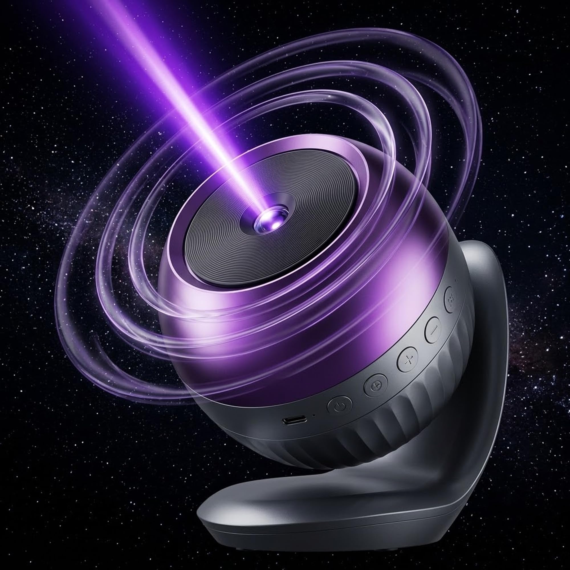Ocean Starry Sky Projector Night Light with Music for Kids Bedroom ，Black