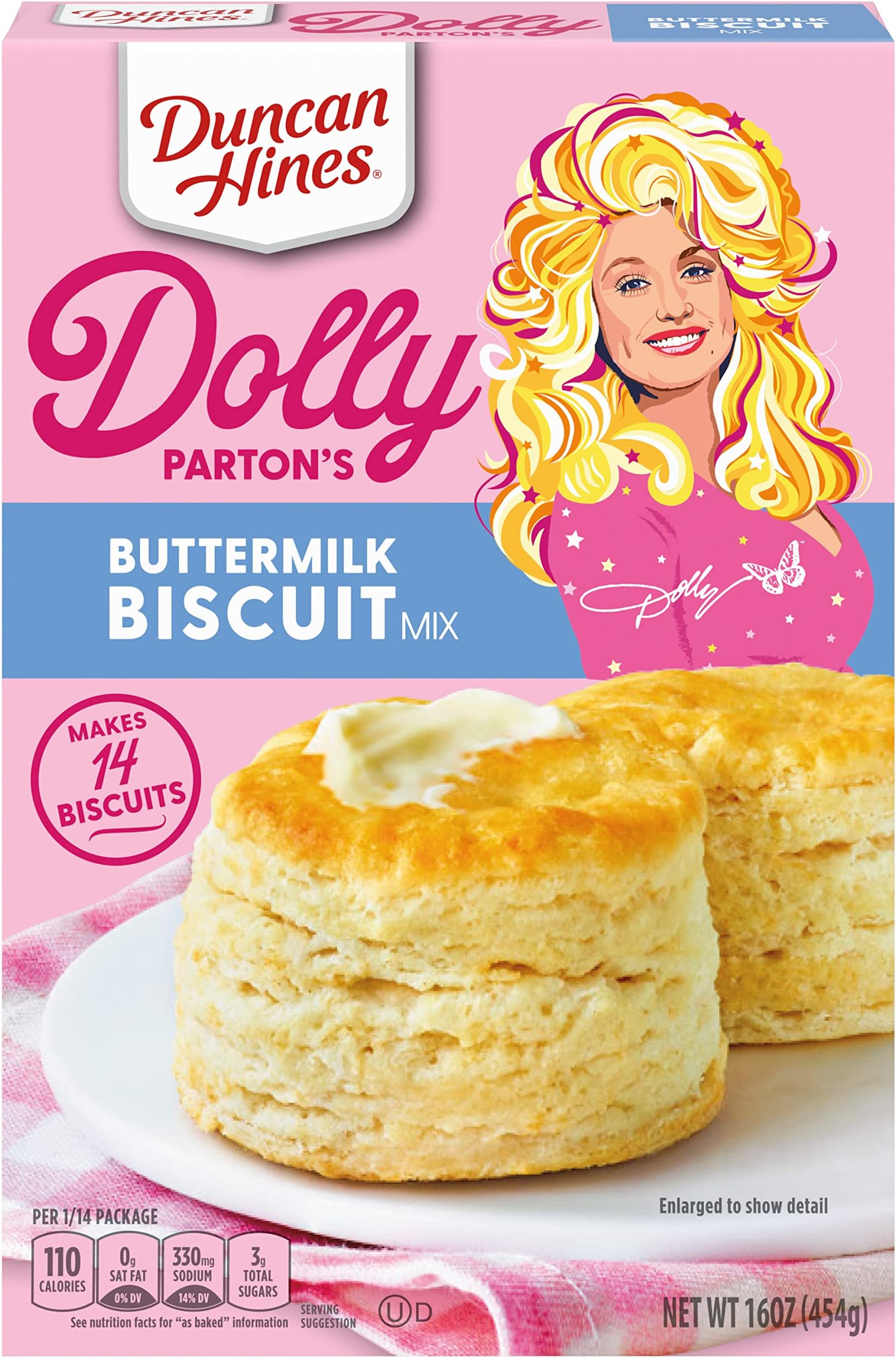 Duncan Hines Dolly Parton's Buttermilk Biscuit Mix 454g - American