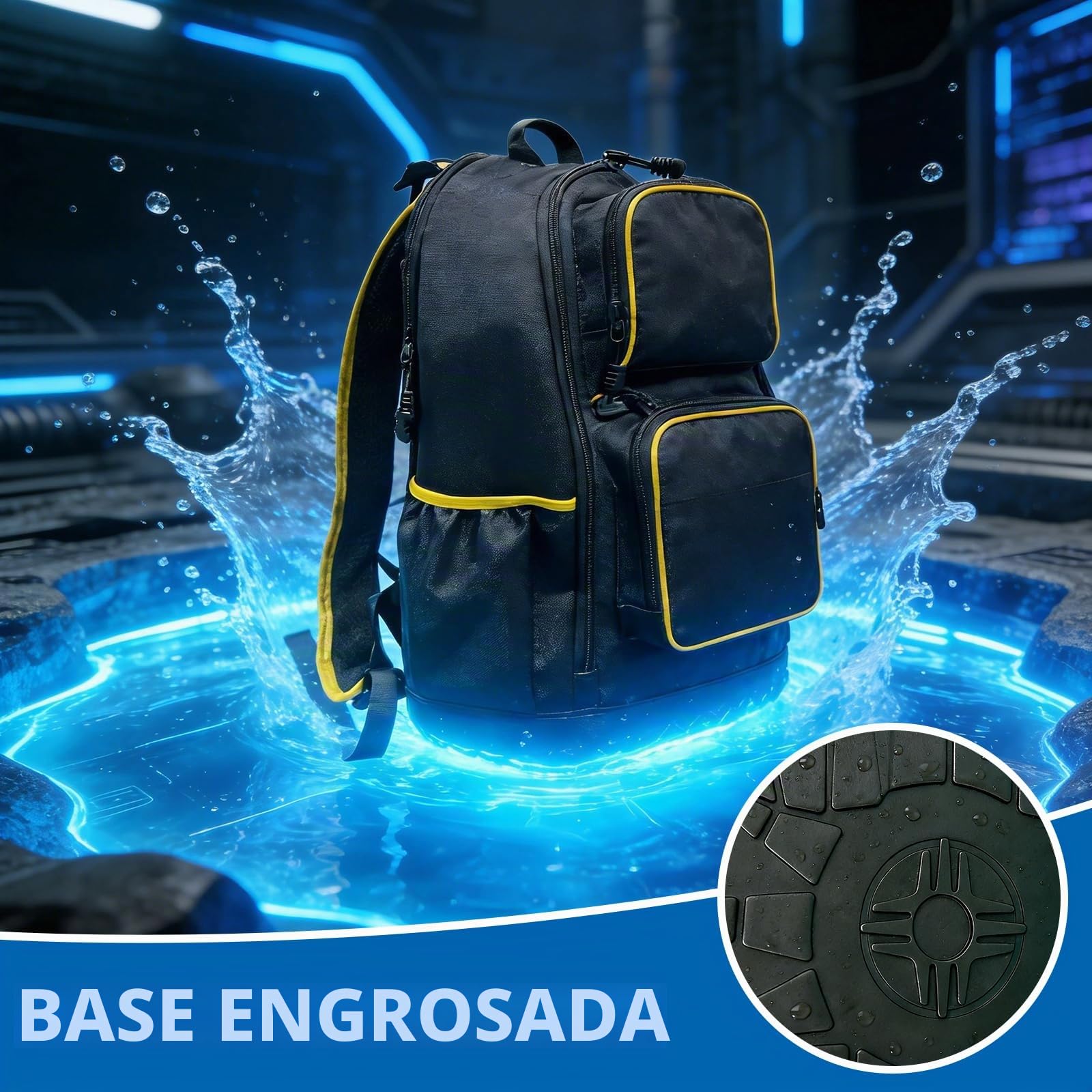 Bolsa de herramientas para electricistas, robusta mochila de herramientas para electricistas, carpinteros, constructores, gran capacidad de almacenamiento, apertura curvada, fácil de fijar y quitar