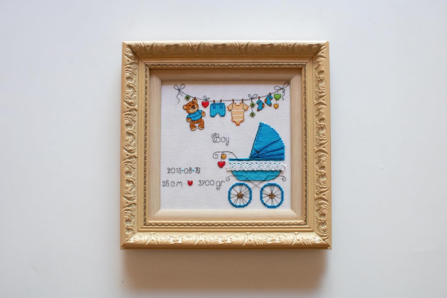 RIOLIS - It's a Boy! 1418, Cross Stitch Kits 7,87" x 7,87", Cross Stitch Kits for Beginners & Advanced, Crossstitching Kit Adult, Embroidery Counted Stitching Kit