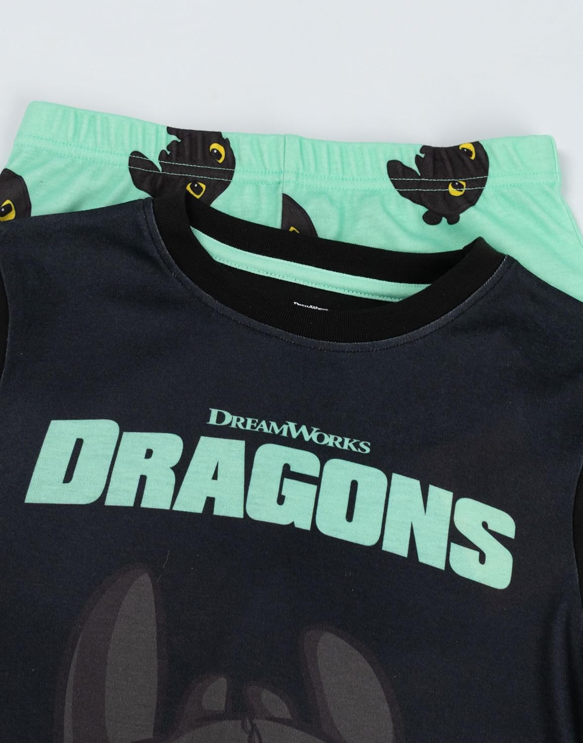 Vanilla Underground How to Train Your Dragon Toothless Kids Black Long Sleeve Long Leg Pyjama Set Sleepwear