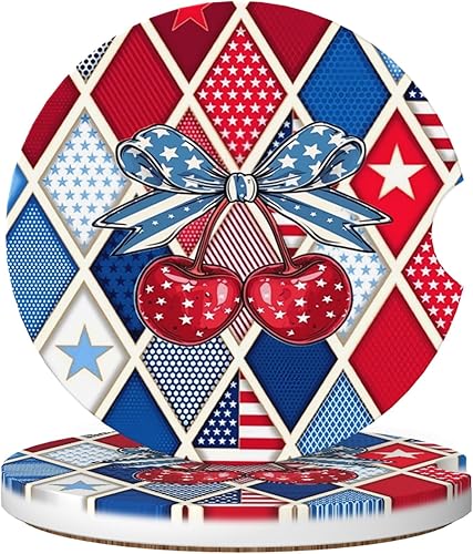 Miniatura 9 de Posavasos absorbentes para portavasos de automóvil, paquete de 2 posavasos universales antideslizantes de cerámica para mujeres y hombres de 2.56