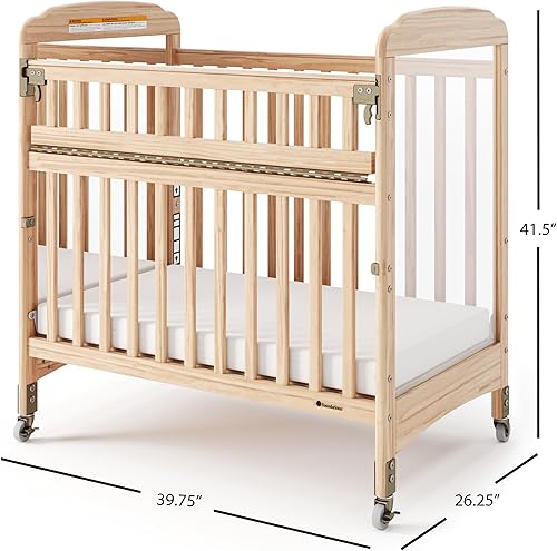 Miniatura 2 de Foundations Compact Serenity SafeReach - Cuna lateral con colchón ajustable espejo madera natural