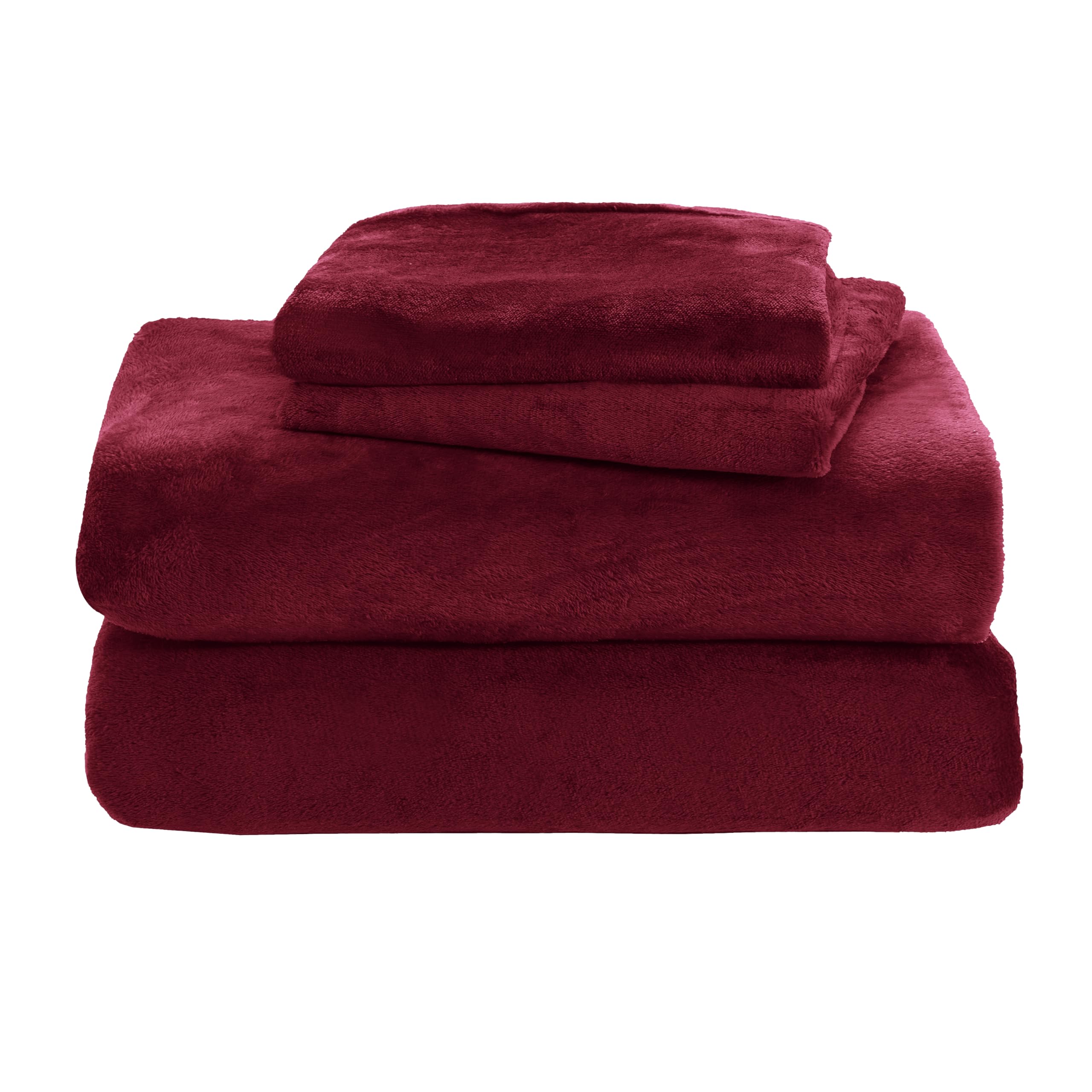 Elegant Comfort 4-Piece Velvet Plush Flannel Sheet Set - Twin, Deep Pocket, Anti-Pilling, Buffalo Navy - View #3