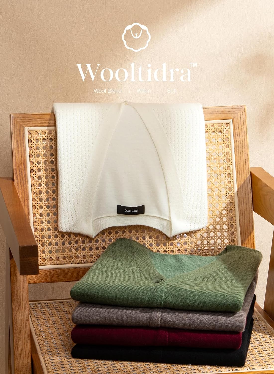 Dokotoo Womens Cardigan Wool Blend Long Sleeve Button Down Sweaters for Women Casual Hollow Out Knit Tops - Image 5