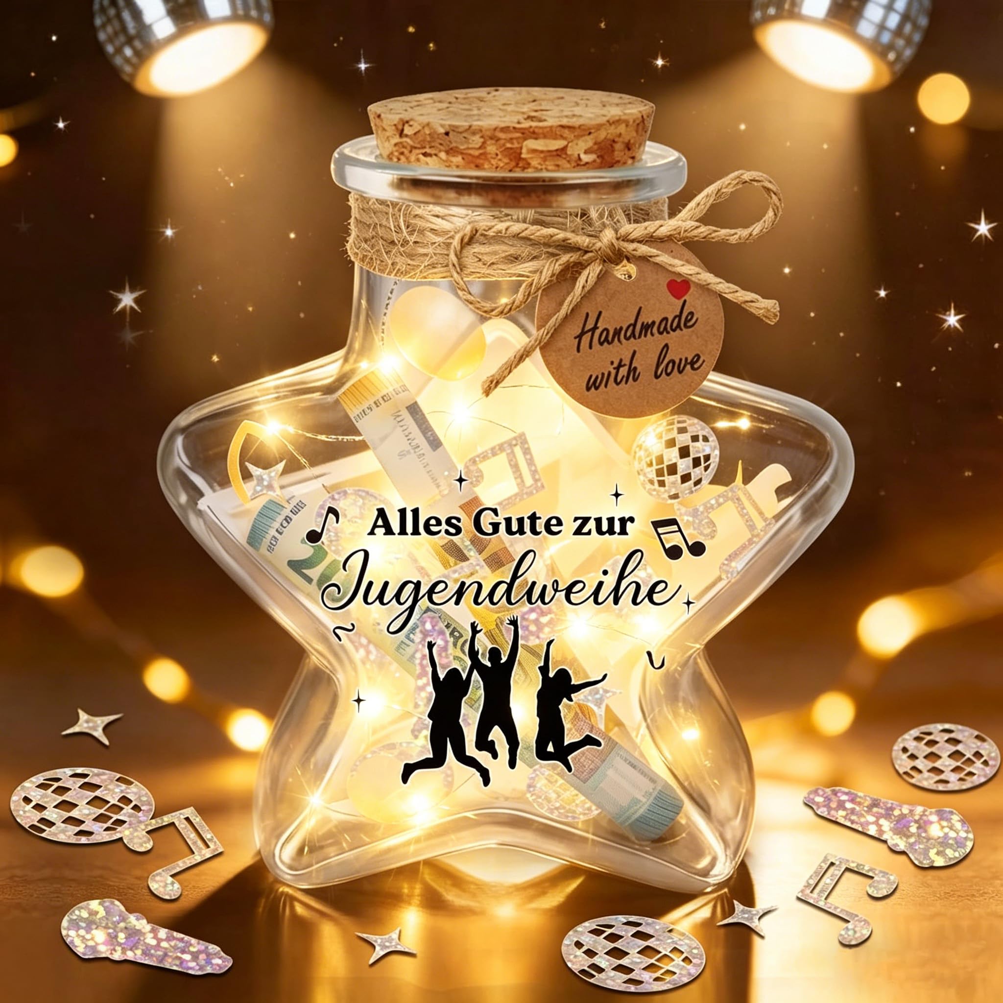 Giftota Geschenke für Frauen - LED Flaschenlicht Sternform Geldgeschenk - Geburtstagsgeschenk Muttertagsgeschenk Beste Freundin Schwester Ehefrau Mama Tochter Kollege