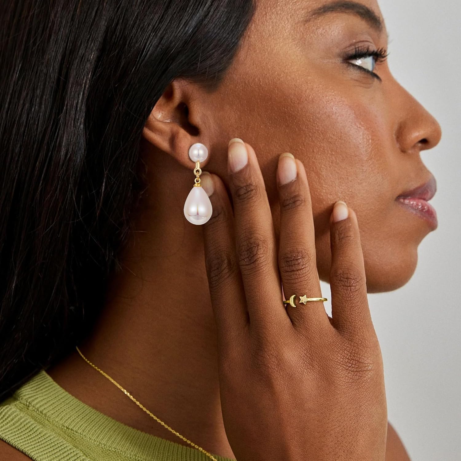 Big Pearl Earrings for Women Chunky Baroque Pearl Freshwater Pearls Earrings Wedding Dangling Jewelry - Image 4